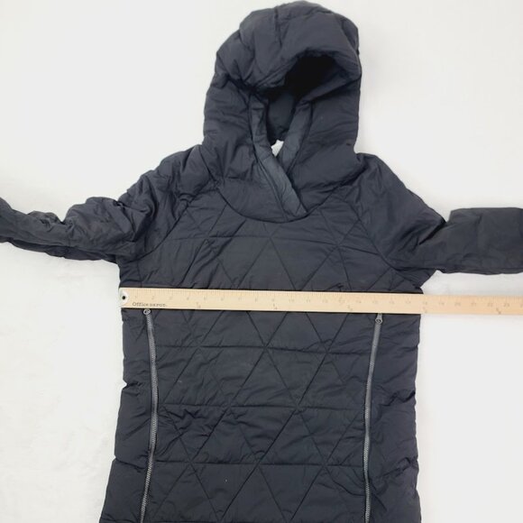 Lululemon Women's Black Fluffed Up Hooded Padded Pullover Puffer Jacket Size 6 - Picture 9 of 12